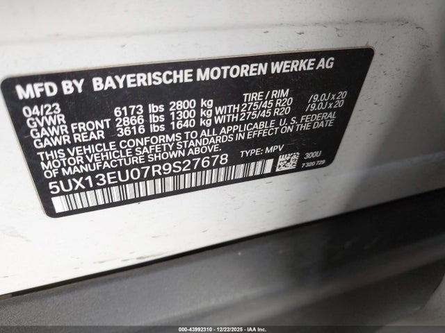 5UX13EU07R9S27678 BMW X5 Sdrive40i