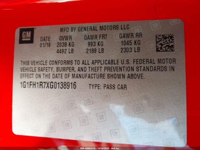 2016 CHEVROLET CAMARO 1G1FH1R7XG0138916 Photo 8