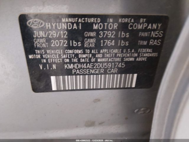 2013 HYUNDAI ELANTRA KMHDH4AE2DU591745 Photo 8