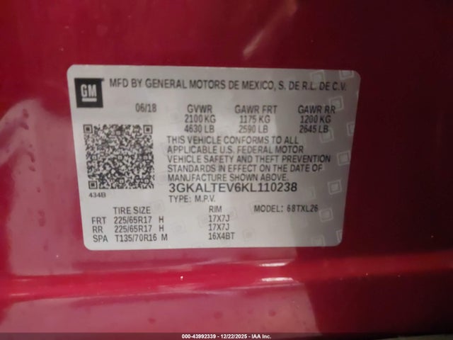 3GKALTEV6KL110238 GMC Terrain Sle