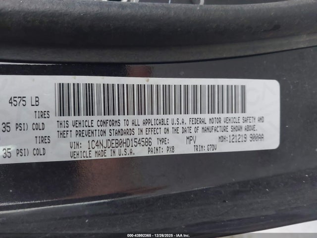 Jeep Compass Latitude 4x4 2017 1C4NJDEB0HD154586 Image 9