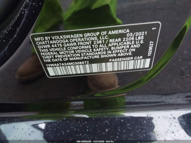 2021 VOLKSWAGEN PASSAT 1VWAA7A34MC008672 Photo 8