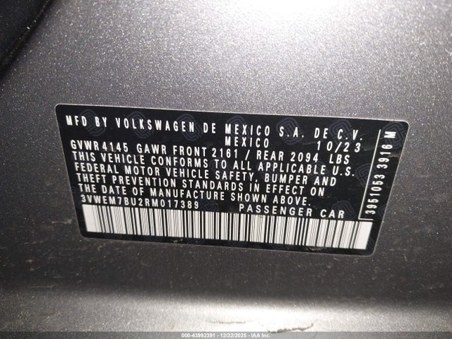 Volkswagen Jetta 1.5t Se 2024 3VWEM7BU2RM017389 Image 9