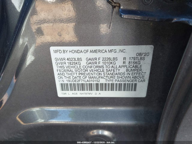 Продажа на аукционе авто 2020 Acura Ilx Premium Package/technology Package, vin: 19UDE2F71LA010152, номер лота: 43992437
