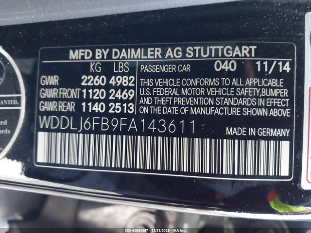 Mercedes-Benz Cls 400 2015 WDDLJ6FB9FA143611 Image 9