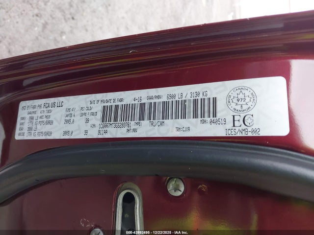 RAM 1500 Sport 2016 1C6RR7MT3GS293781 Image 9