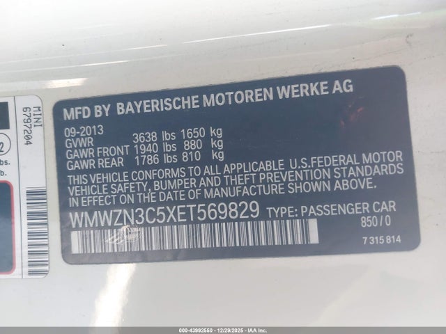 2014 MINI CONVERTIBLE WMWZN3C5XET569829 Photo 8