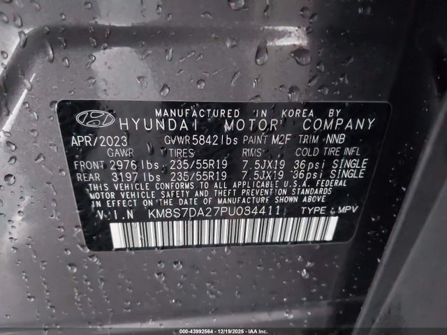 2023 HYUNDAI SANTA FE PLUG-IN HYBRID KM8S7DA27PU084411 Photo 8