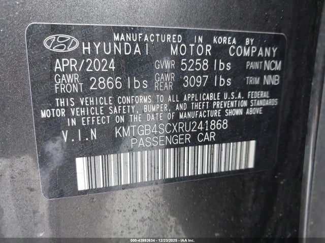 2024 Genesis G80 2.5t Awd მანქანა იყიდება აუქციონზე, vin: KMTGB4SCXRU241868, აუქციონის ნომერი: 43992634