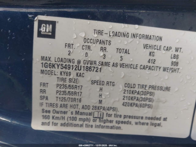 2002 CADILLAC SEVILLE 1G6KY54912U186721 Photo 8