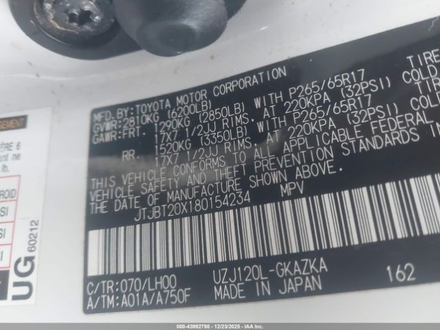 2008 LEXUS GX 470 JTJBT20X180154234 Photo 8