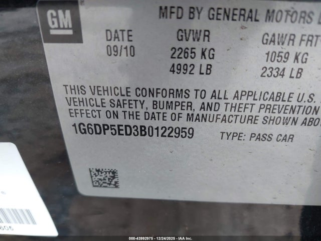 2011 CADILLAC CTS 1G6DP5ED3B0122959 Photo 8