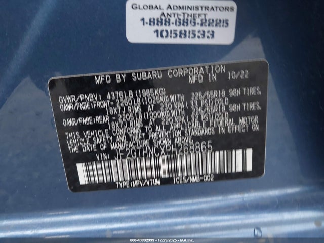 JF2GTHNCXPH268865 Subaru Crosstrek Limited