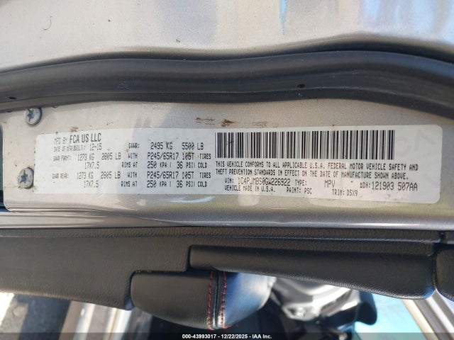 2016 JEEP CHEROKEE 1C4PJMBS0GW226922 Photo 8