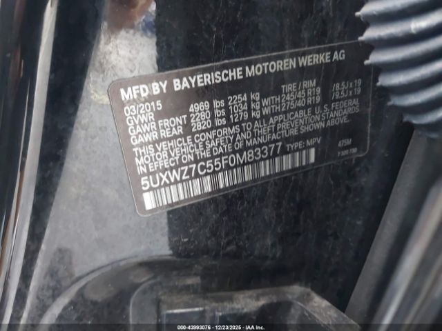 2015 BMW X3 5UXWZ7C55F0M83377 Photo 8