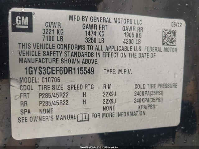 2013 CADILLAC ESCALADE 1GYS3CEF6DR115549 Photo 8