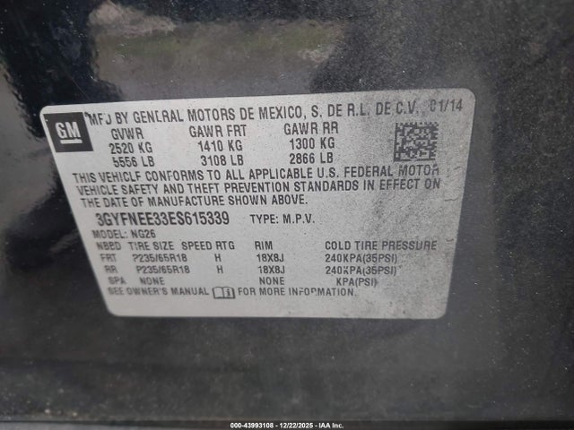 2014 CADILLAC SRX 3GYFNEE33ES615339 Photo 8