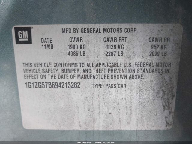 2009 CHEVROLET MALIBU 1G1ZG57B694213282 Photo 8