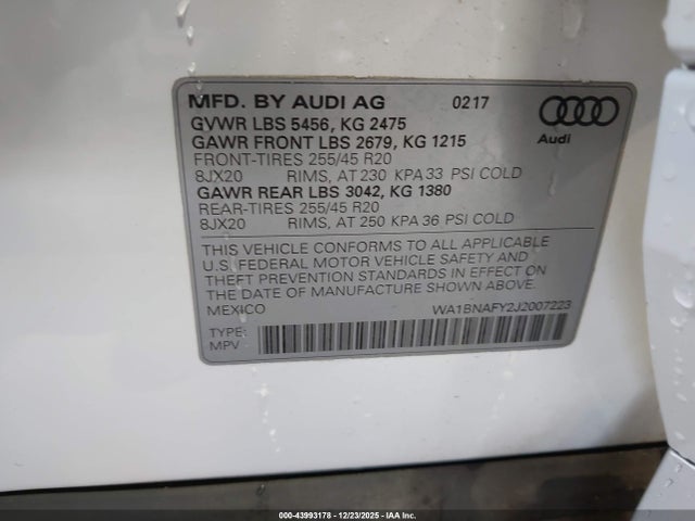 2018 AUDI Q5 WA1BNAFY2J2007223 Photo 8