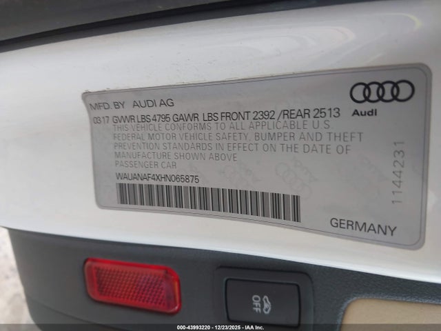2017 AUDI A4 WAUANAF4XHN065875 Photo 8