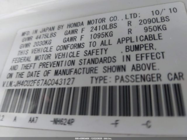 2010 ACURA TSX JH4CU2F67AC043127 Photo 8