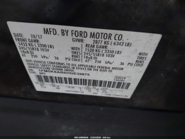 2017 FORD UTILITY POLICE INTERCEPTOR 1FM5K8AR6HGE39875 Photo 8