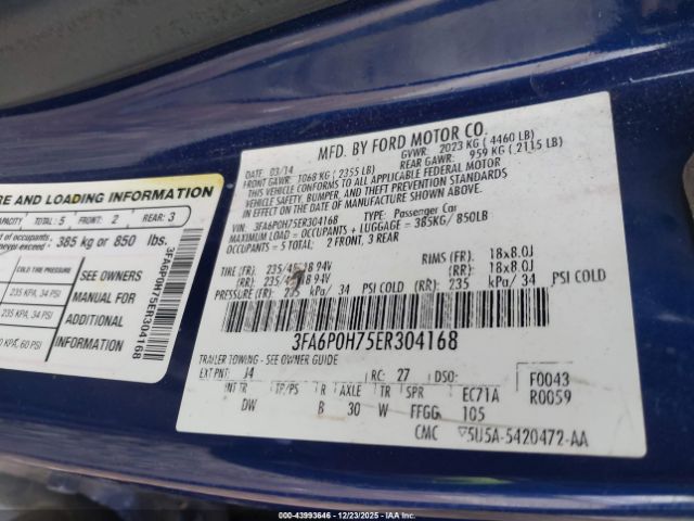 2014 FORD FUSION 3FA6P0H75ER304168 Photo 8