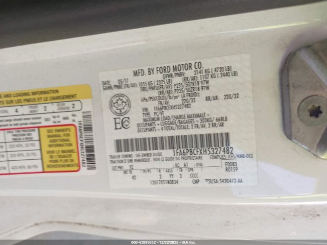 2017 FORD MUSTANG 1FA6P8CFXH5327482 Photo 8