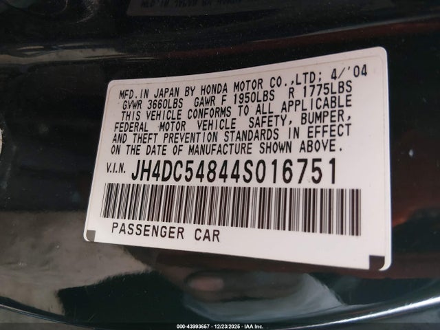 2004 ACURA RSX JH4DC54844S016751 Photo 8