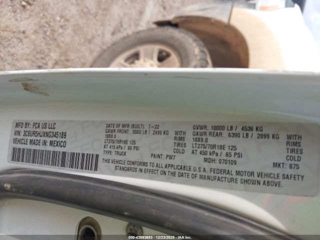 2022 RAM 2500 3C6UR5HJXNG345189 Photo 8