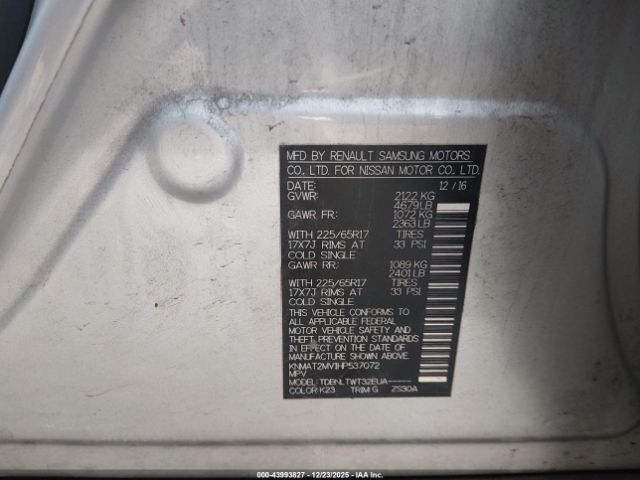 2017 NISSAN ROGUE KNMAT2MV1HP537072 Photo 8