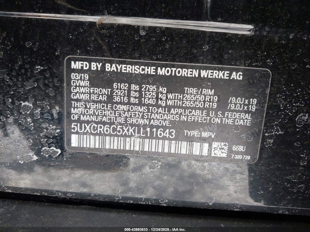 5UXCR6C5XKLL11643 BMW X5 Xdrive40i
