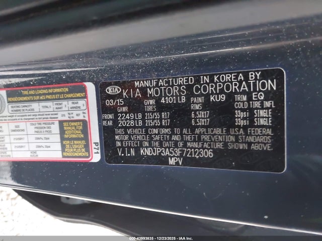 Aukcja sprzedaży 2015 Kia Soul +, vin: KNDJP3A53F7212306, numer aukcji: 43993835