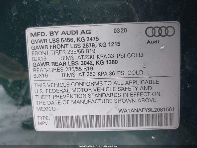 2020 AUDI Q5 WA1ANAFY9L2081561 Photo 8