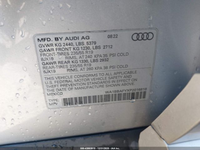 2023 AUDI Q5 WA1BBAFYXP2016818 Photo 8