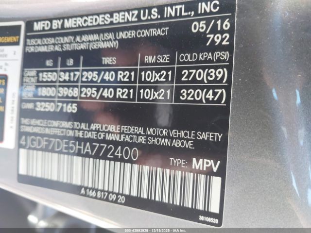 2017 MERCEDES-BENZ GLS 550 4JGDF7DE5HA772400 Photo 8