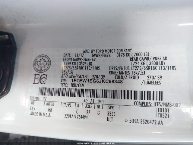 2018 FORD F-150 1FTEW1EG6JKC98348 Photo 8