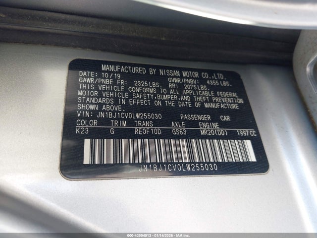 JN1BJ1CV0LW255030 Nissan Rogue Sport S Fwd Xtronic Cvt