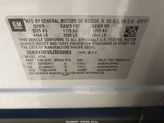 2018 CHEVROLET EQUINOX 3GNAXHEV0JS509963 Photo 8