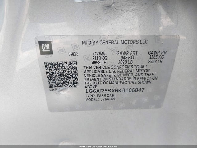 2019 CADILLAC CTS 1G6AR5SX6K0106847 Photo 8