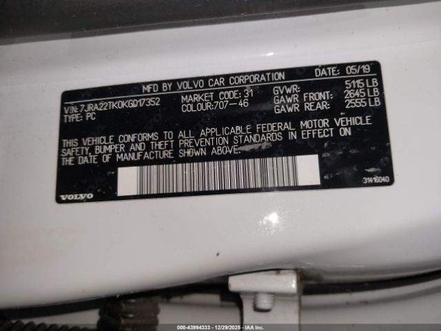 2019 VOLVO S60 7JRA22TK0KG017352 Photo 8