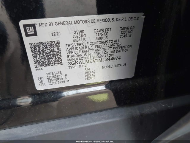 3GKALMEV1ML344974 GMC Terrain Fwd Sle