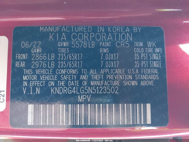 2022 KIA SORENTO HYBRID KNDRG4LG5N5123502 Photo 8