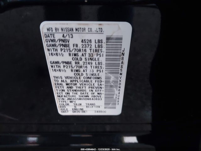 Продаж на аукціоні авто 2013 Nissan Rogue S, vin: JN8AS5MVXDW640693, номер лоту: 43994642