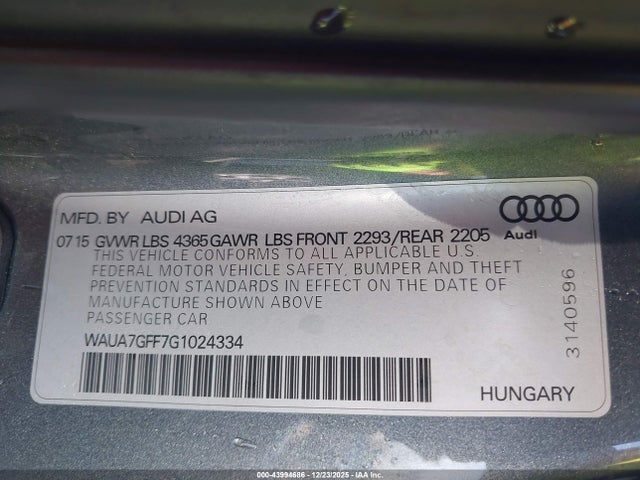 2016 AUDI A3 WAUA7GFF7G1024334 Photo 8