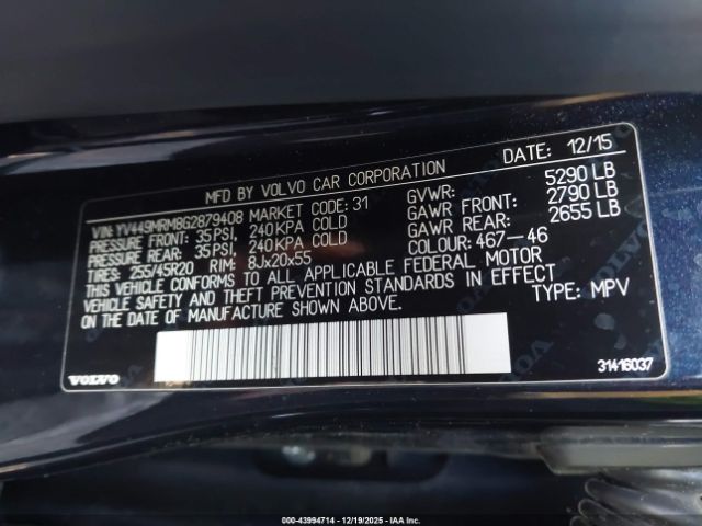 2016 VOLVO XC60 YV449MRM8G2879408 Photo 8