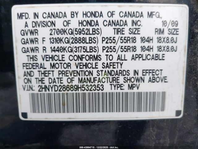 2009 ACURA MDX 2HNYD28689H532353 Photo 8