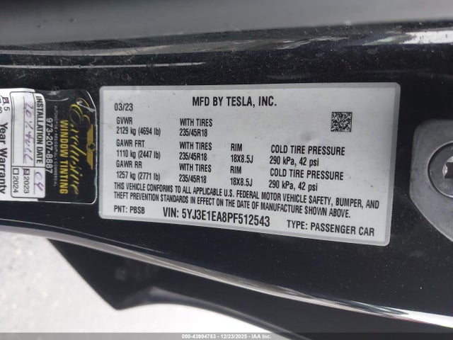 2023 TESLA MODEL 3 5YJ3E1EA8PF512543 Photo 8