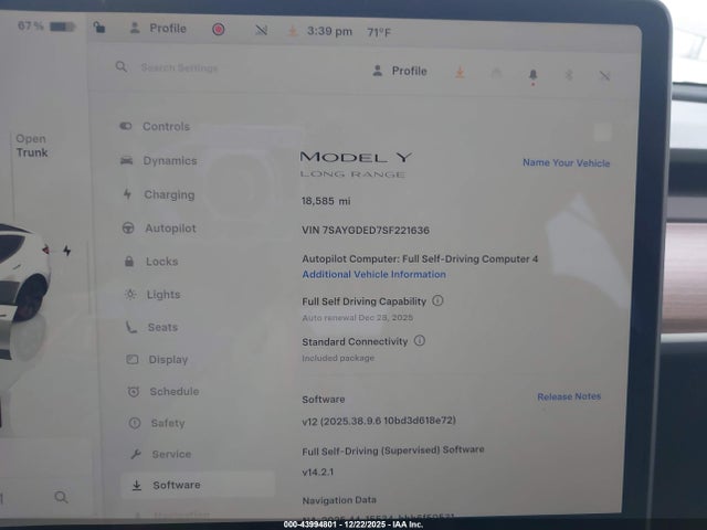 2025 TESLA MODEL Y 7SAYGDED7SF221636 Photo 6