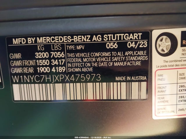 W1NYC7HJXPX475973 Mercedes-Benz Amg G 63 4matic